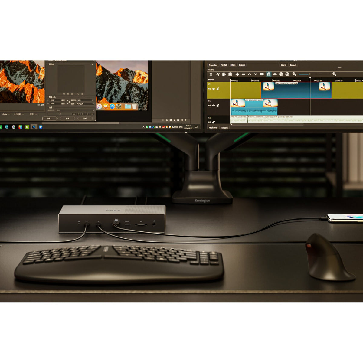 Kensington SD5000T5 EQ Thunderbolt 5 trippel 4K dockningsstation med 140 W PD – Windows/macOS