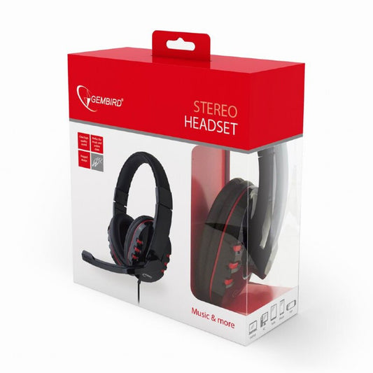 Gembird GHS-402 hörlur och headset Kabel Huvudband Spela Svart