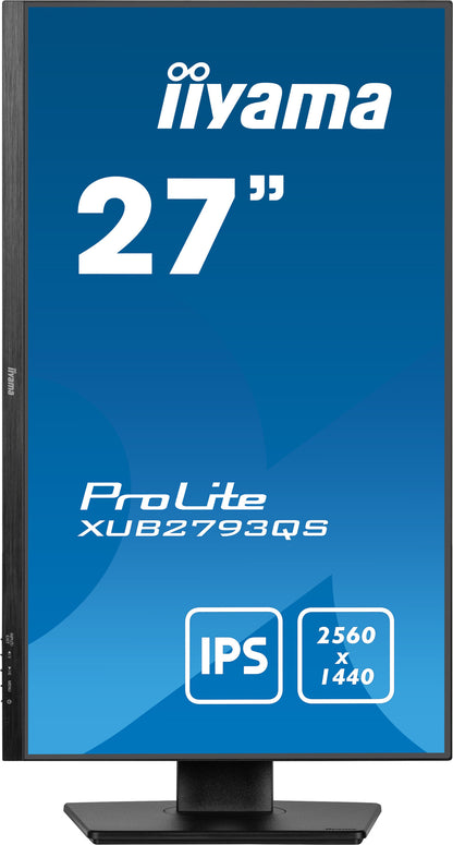 iiyama ProLite XUB2793QS-B7 platta pc-skärmar 68,6 cm (27") 2560 x 1440 pixlar Quad HD LED Svart