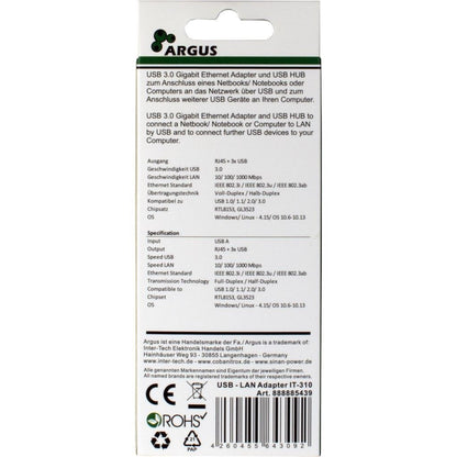 Inter-Tech ARGUS IT-310 USB 3.2 Gen 1 (3.1 Gen 1) Type-A Svart