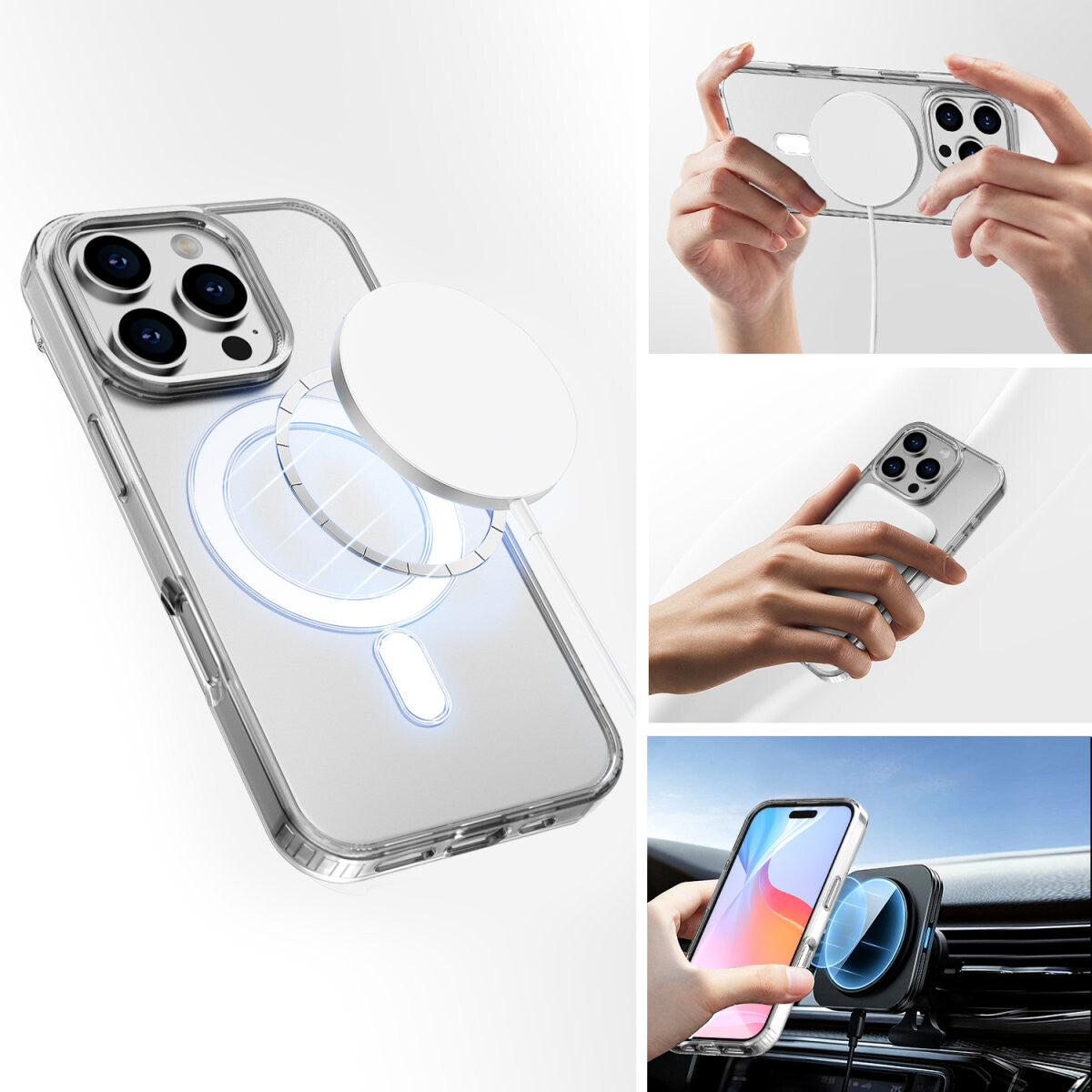 4smarts 3in1 Premium Starter Set mobiltelefon startpaket Transparent, Vit