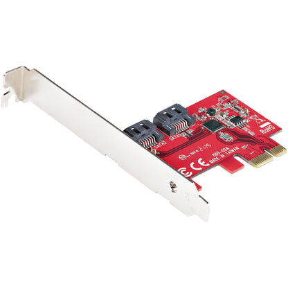 StarTech.com SATA PCIe-kort - 2-portars PCIe SATA-expansionskort - 6 Gbps - Hel-/lågprofil - PCI Express till SATA-adapter/-kontroller - ASM1061 icke-RAID-drift - PCIe till SATA-omvandlare