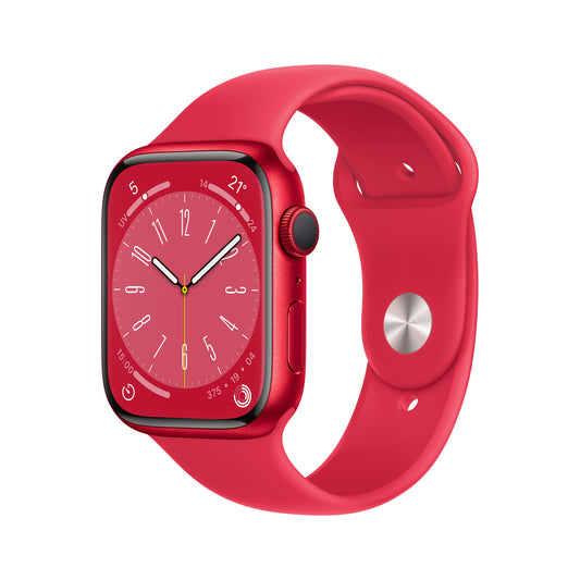 Apple Watch Series 8 OLED 45 mm Digital 396 x 484 pixlar Pekskärm Röd Wi-Fi GPS