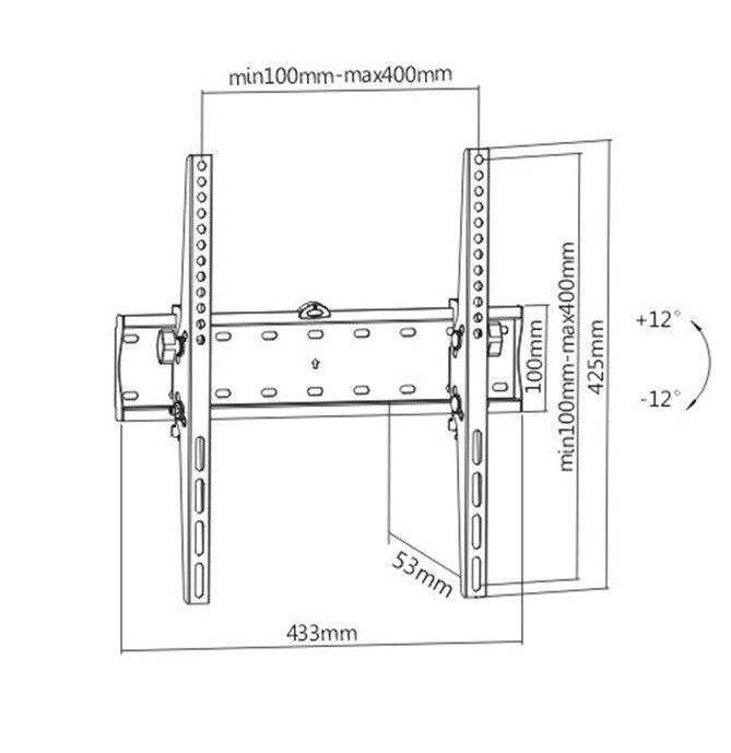 Gembird WM-55T-02 tv-fäste 139,7 cm (55") Svart