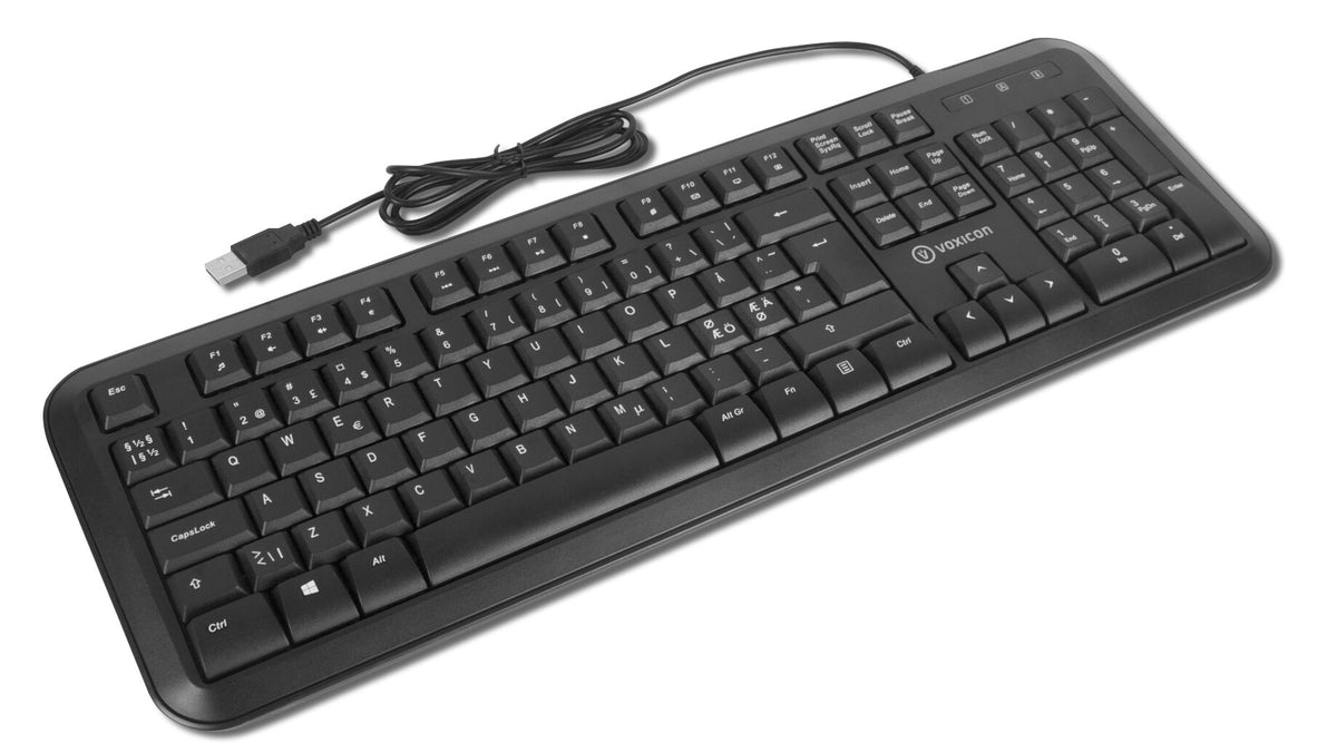 Voxicon DK-210WB tangentbord USB QWERTY Nordic Svart