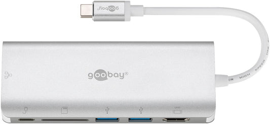 Goobay 76788 dockningsstationer för bärbara datorer USB Type-C Silver