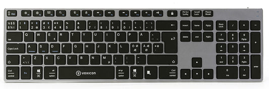 Voxicon DK-290B-BLK tangentbord Bluetooth Nordic Svart, Silver