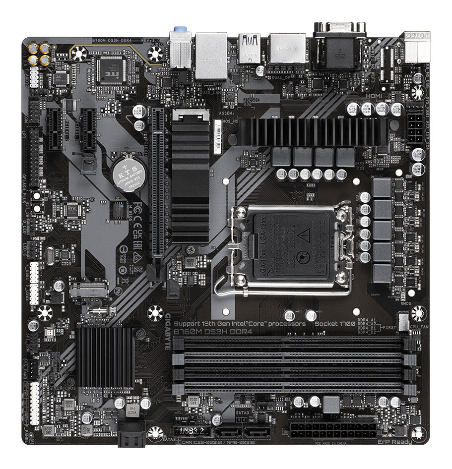 GIGABYTE B760M DS3H DDR4 moderkort Intel B760 Express LGA 1700 micro ATX