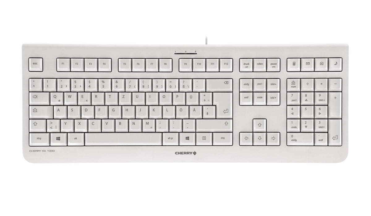 CHERRY KC 1000 tangentbord Universal USB QWERTY Nordic Grå