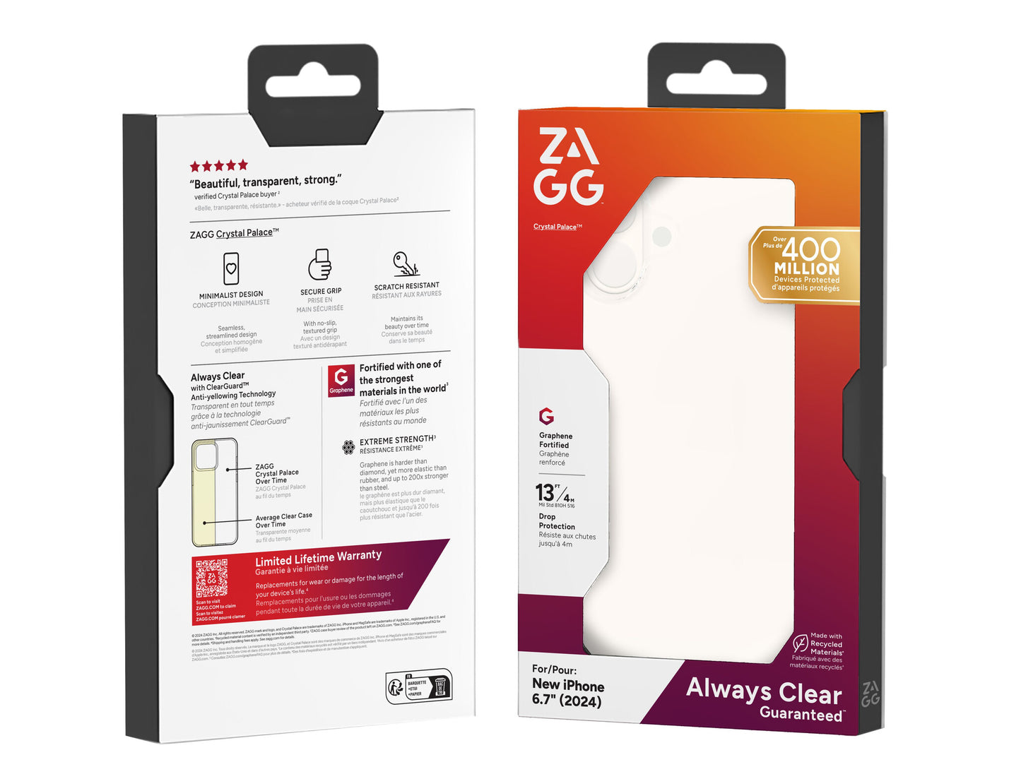 ZAGG Cases Crystal Palace Apple iPhone 16 Plus Clear