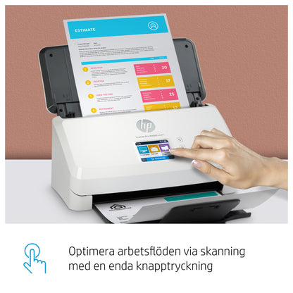 HP ScanJet Pro N4000 snw1 Arkmatad skanner 600 x 600 DPI A4 Svart, Vit