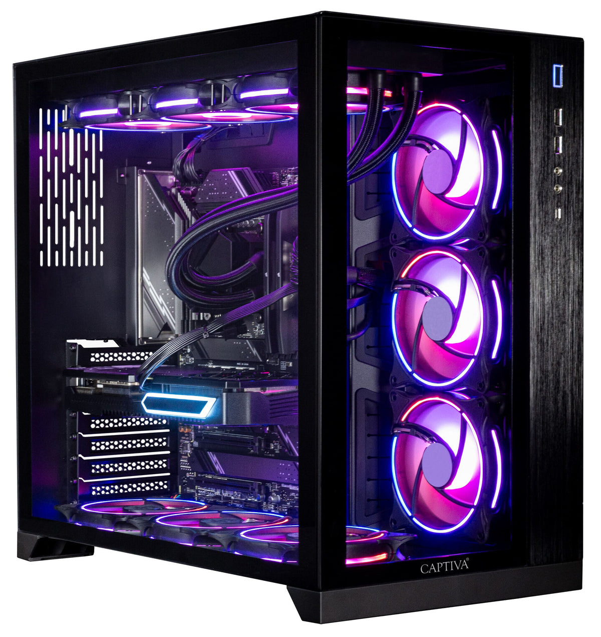 CAPTIVA PC Highend Gaming I90-064 (i9-14900KF/RTX5070 12GB GDDR7/SSD 2TB/64GB/WLAN/Windows 11 Home 64-bit) Intel® Core™ i9 DDR5-SDRAM NVIDIA GeForce RTX 5070 Svart