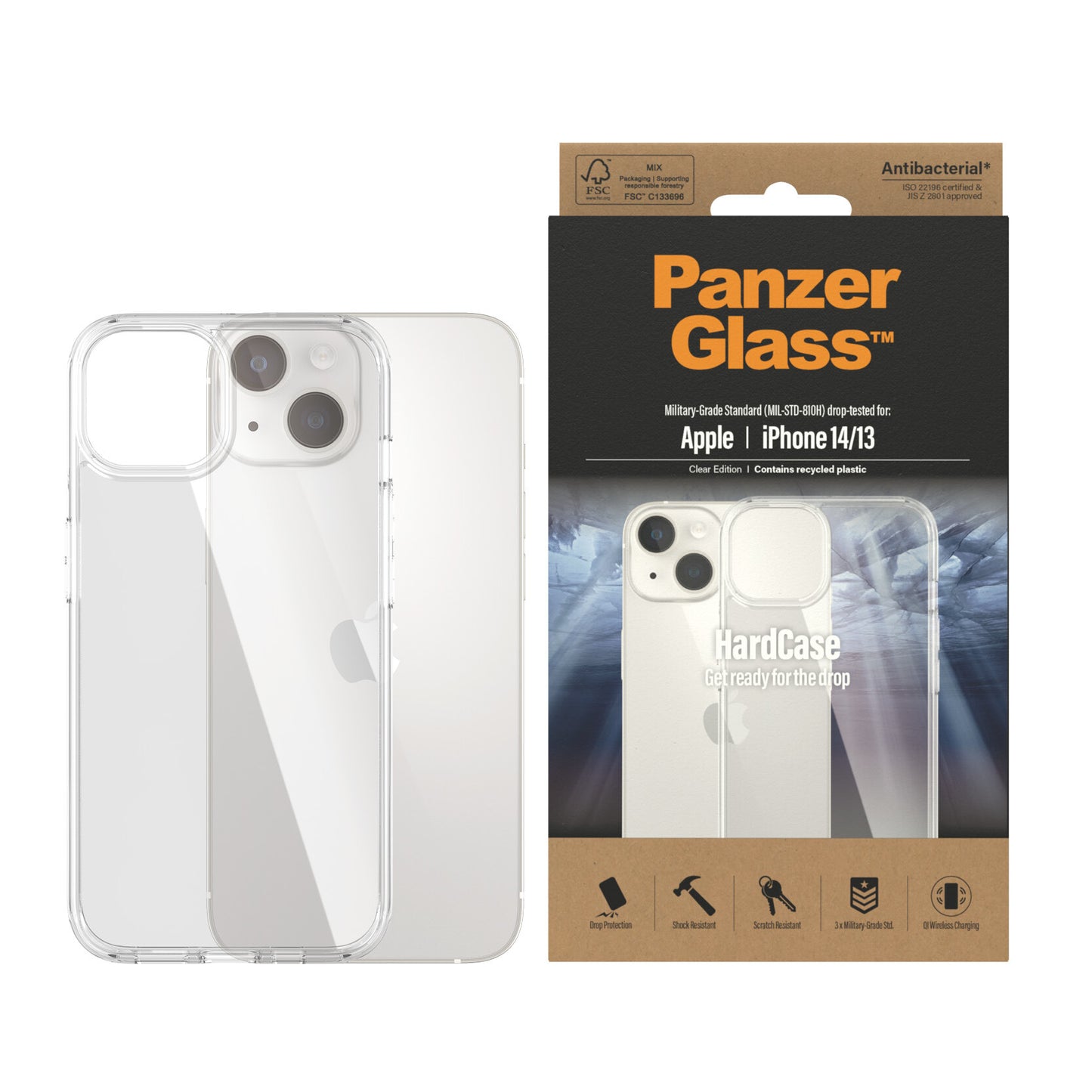 PanzerGlass ® HardCase iPhone 14 | 13 | Clear mobiltelefonfodral 15,5 cm (6.1") Omslag Transparent