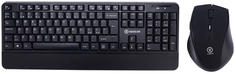Voxicon DMK-201WLH# tangentbord Mus inkluderad Universal RF Trådlös QWERTY Nordic Svart