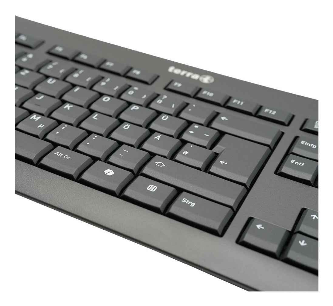 TERRA 1500 tangentbord Mus inkluderad Kontor USB QWERTZ tyska Svart