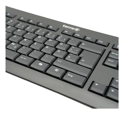 TERRA 1500 tangentbord Mus inkluderad Kontor USB QWERTZ tyska Svart