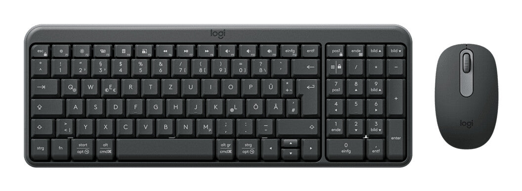 Logitech MK250 Compact Bluetooth Wireless Combo tangentbord Mus inkluderad Universal Trådlös RF + Bluetooth QWERTZ tyska grafit