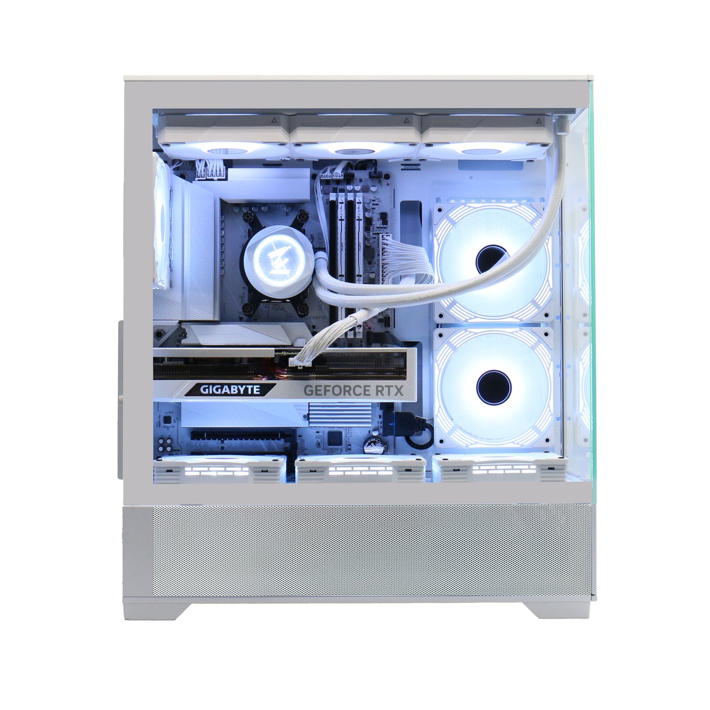Hyrican GAMEMAX ICE 7407 AMD Ryzen™ 7 7800X3D 32 GB DDR5-SDRAM 2 TB SSD NVIDIA GeForce RTX 5080 Windows 11 Home Midi Tower PC Vit