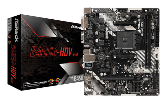 Asrock B450M-HDV R4.0 AMD B450 Uttag AM4 micro ATX