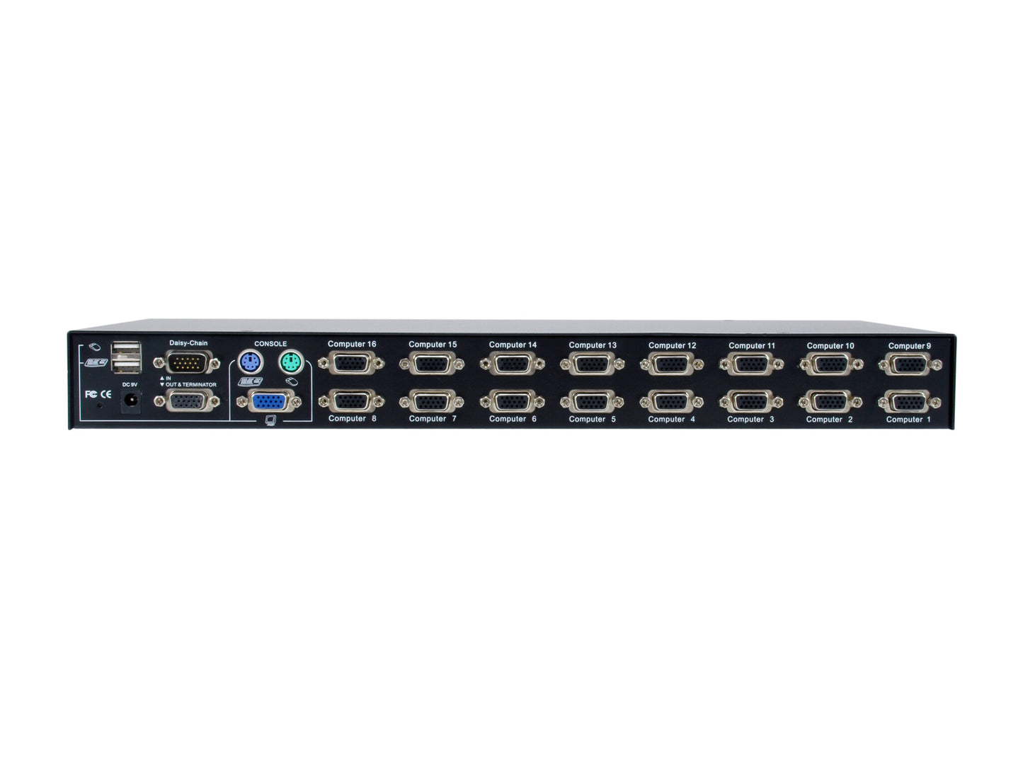 LevelOne KVM-3216 KVM-switchar Rackmontering Svart