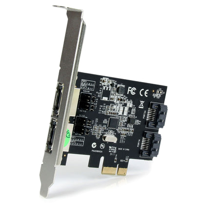 StarTech.com PCI Express SATA 6 Gbps eSATA-kontrollerkort med 2 portar - PCIe SATA III-kort med dubbla portar - 2 interna/2 externa