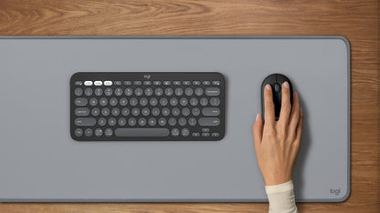Logitech 920-012203 tangentbord Mus inkluderad Universal Trådlös RF + Bluetooth QWERTZ tyska grafit