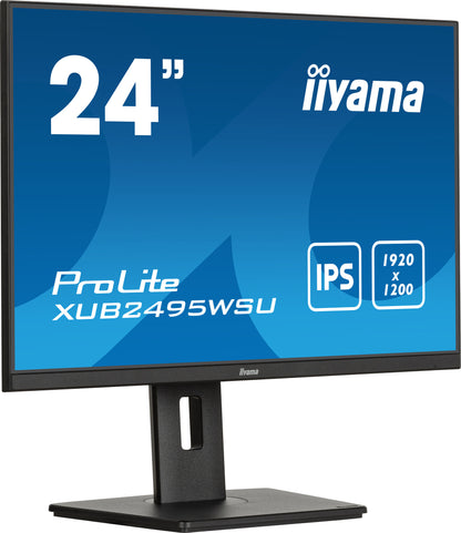 iiyama ProLite XUB2495WSU-B7 platta pc-skärmar 61,2 cm (24.1") 1920 x 1200 pixlar 4K Ultra HD LED Svart