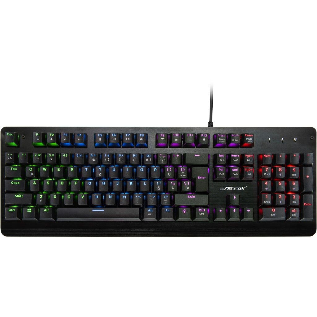 Inter-Tech NK-2000ME tangentbord Spela USB QWERTZ Svart