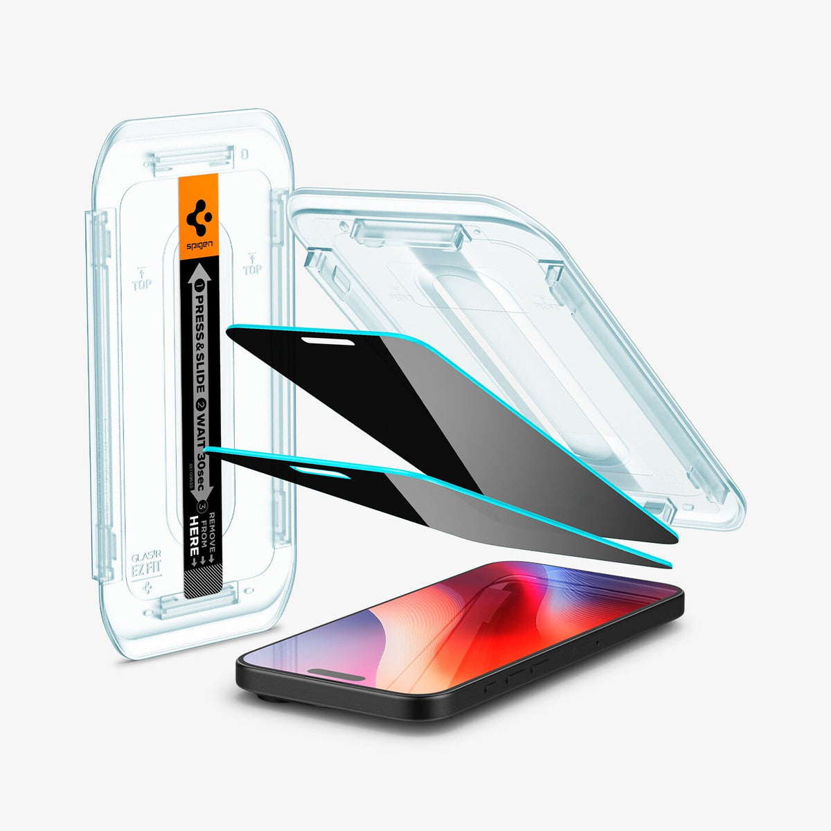 Spigen GLAS.tR EZ Fit | Privacy Genomskinligt skärmskydd Apple 2 styck