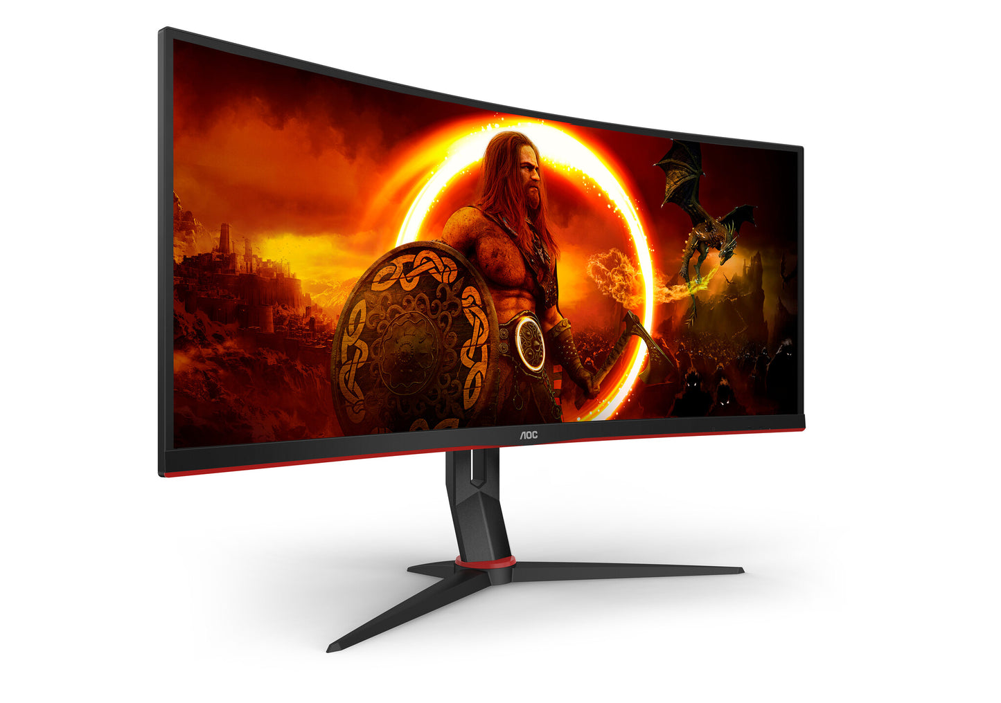 AOC G2 CU34G2XP platta pc-skärmar 86,4 cm (34") 3440 x 1440 pixlar UltraWide Quad HD LED Svart, Röd