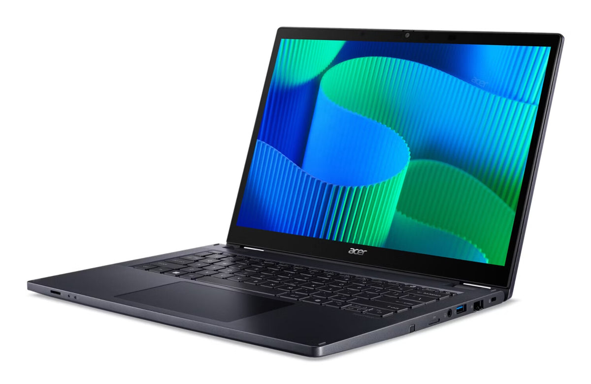 Acer TravelMate TMP414RN-54-TCO-5496 Intel Core Ultra 5 125U Hybrid (2-i-1) 35,6 cm (14") Pekskärm WUXGA 16 GB DDR5-SDRAM 512 GB SSD Wi-Fi 6E (802.11ax) Windows 11 Pro Blå
