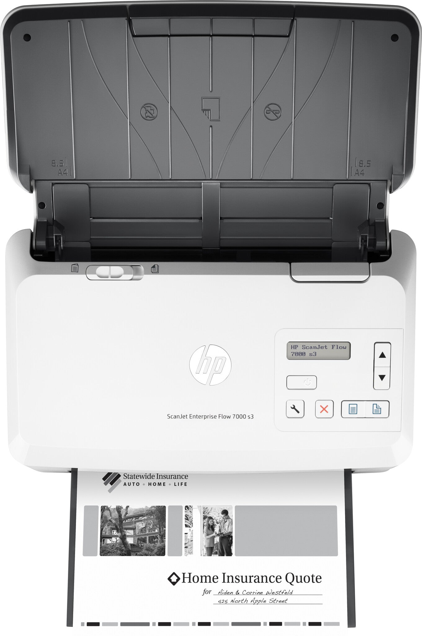 HP ScanJet Enterprise Flow 7000 s3 Arkmatad skanner 600 x 600 DPI A4 Vit