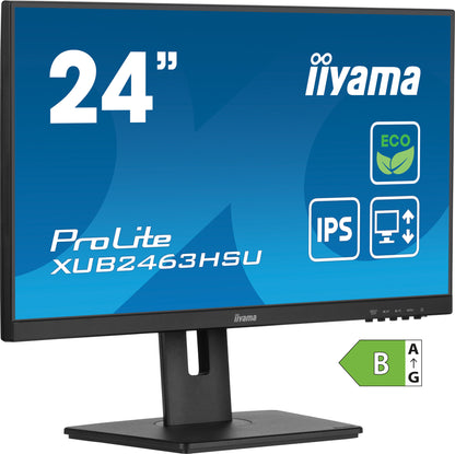 iiyama ProLite XUB2463HSU-B1 platta pc-skärmar 60,5 cm (23.8") 1920 x 1080 pixlar Full HD LED Svart