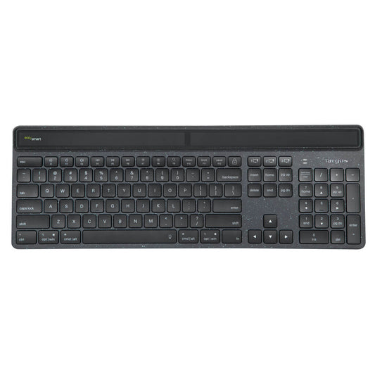 Targus Sustainable Energy Harvesting EcoSmart tangentbord Universal Bluetooth QWERTY Nordic Svart