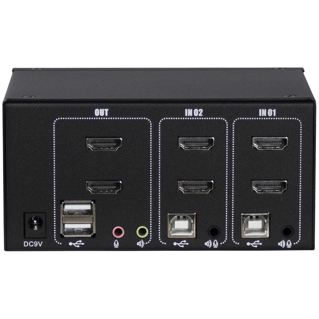 Inter-Tech AS-22HA HDMI KVM-switchar Svart