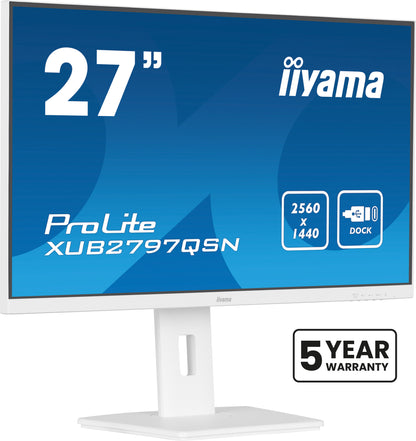 iiyama G-MASTER XUB2797QSN-W2 platta pc-skärmar 68,6 cm (27") 2560 x 1440 pixlar Quad HD LED Vit