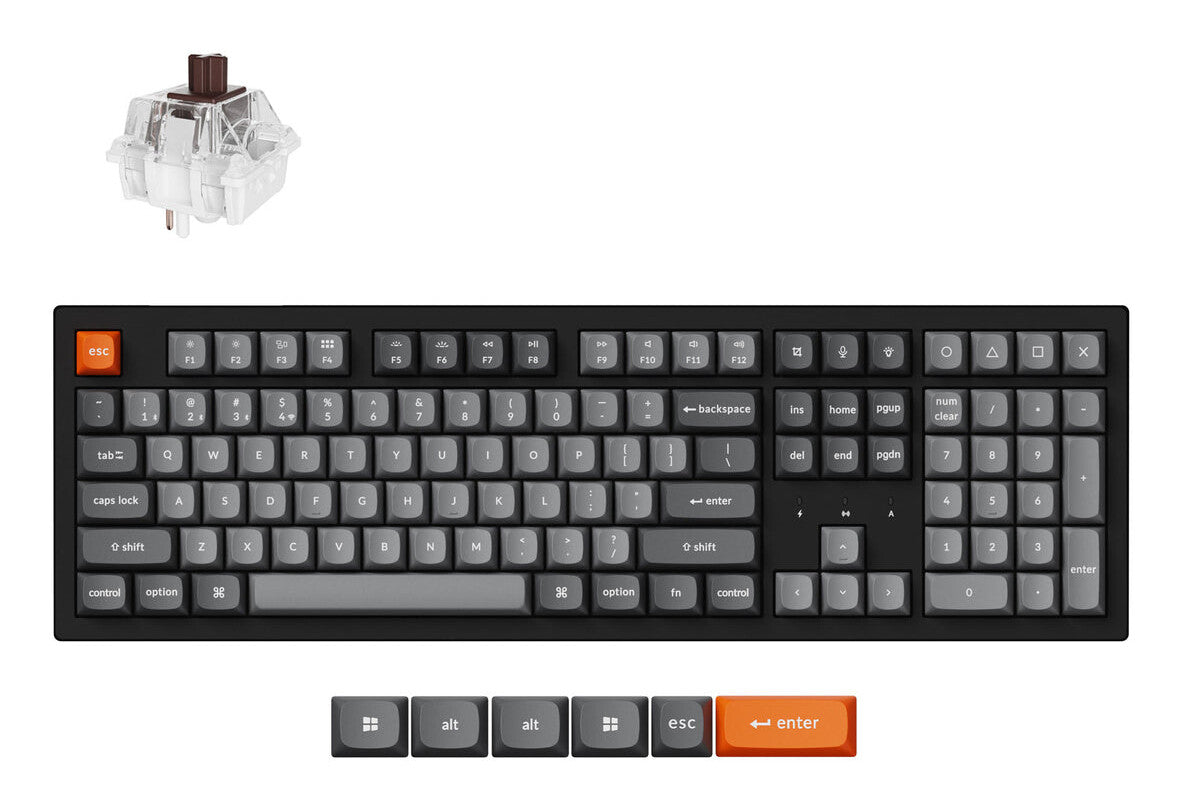 Keychron K10 Max tangentbord Universal USB + RF Wireless + Bluetooth QWERTY Nordic Svart