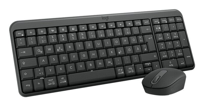 Logitech MK250 Compact Bluetooth Wireless Combo tangentbord Mus inkluderad Universal Trådlös RF + Bluetooth QWERTZ tyska grafit