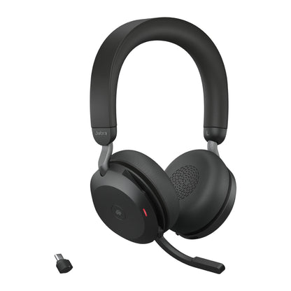 Jabra Evolve2 75 Headset Kabel & Trådlös Huvudband Samtal/musik USB Type-C Bluetooth Laddningsställ Svart