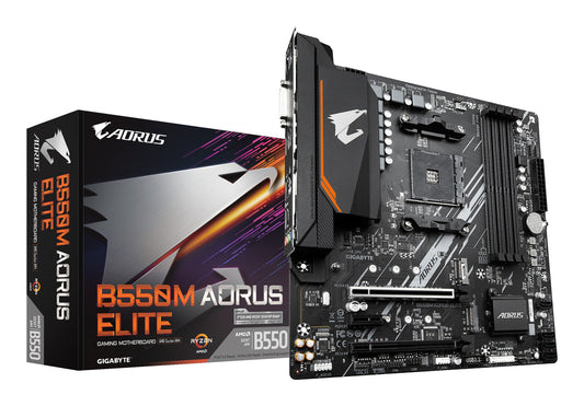GIGABYTE B550M AORUS ELITE moderkort AMD B550 Uttag AM4 micro ATX
