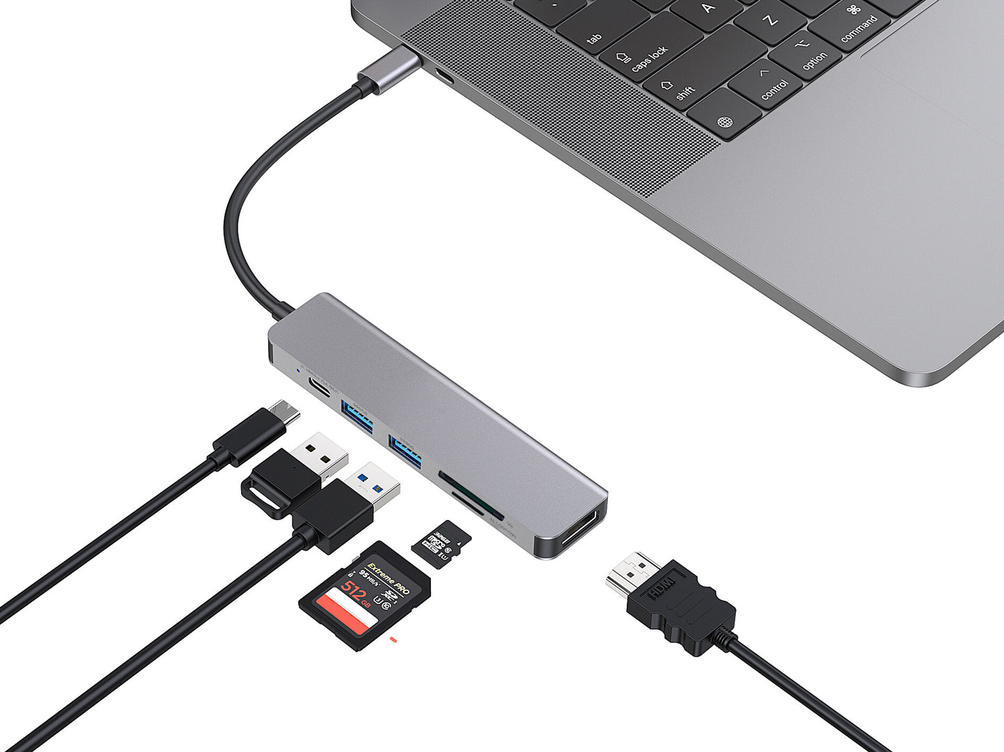 Conceptronic DONN02G dockningsstationer för bärbara datorer USB 3.2 Gen 1 (3.1 Gen 1) Type-C Gjuten aluminium