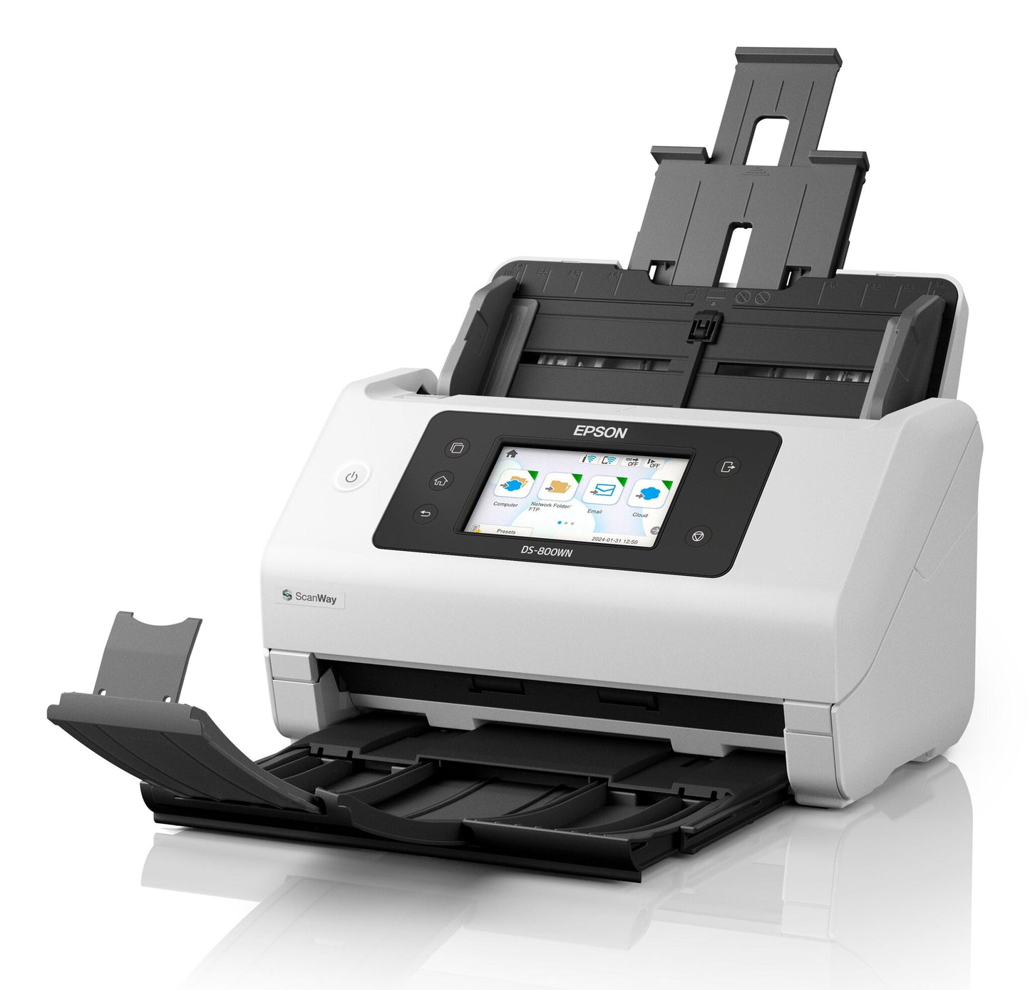 Epson WorkForce DS-800WN Arkmatad skanner 600 x 600 DPI A4 Vit