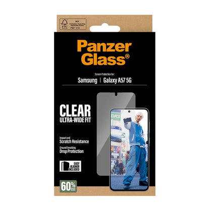 PanzerGlass Screen Protector Ultra-Wide Fit - Clear - Samsung Galaxy A57 5G Genomskinligt skärmskydd