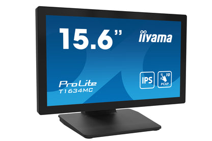 iiyama ProLite T1634MC-B1S platta pc-skärmar 39,6 cm (15.6") 1920 x 1080 pixlar Full HD LED Pekskärm Svart