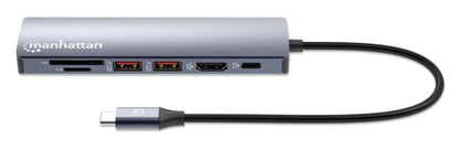 Manhattan 153966 dockningsstationer för bärbara datorer Kabel USB 3.2 Gen 2 (3.1 Gen 2) Type-C Silver