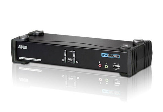 ATEN USB DVI Dual Link/CH7.1 Audio KVMP™-switch med 2 portar