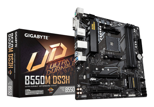 GIGABYTE B550M DS3H moderkort AMD B550 Uttag AM4 micro ATX