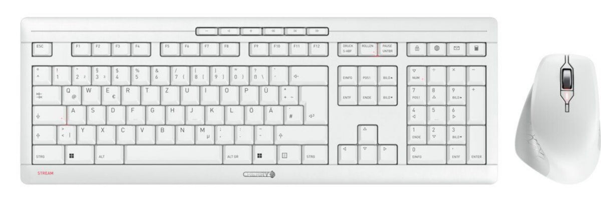 CHERRY JD-8550DE-0 tangentbord Mus inkluderad Hem / Kontor RF Trådlös QWERTZ tyska Vit