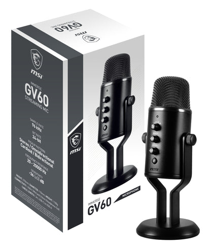 MSI IMMERSE GV60 STREAMING MIC mikrofoner Svart Mikrofon till spelkonsol