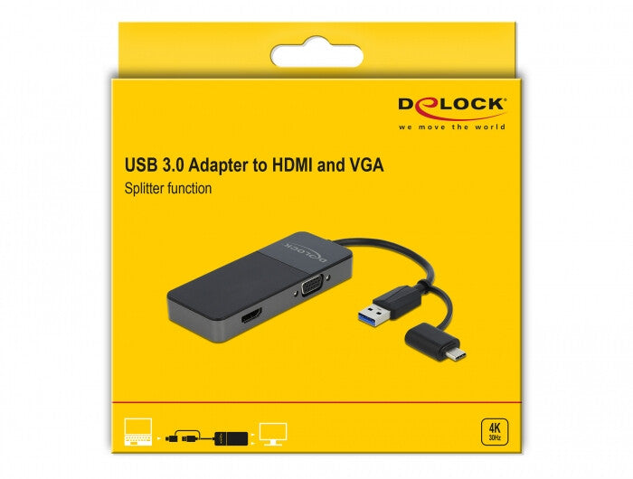 DeLOCK 64085 dockningsstationer för bärbara datorer USB 3.2 Gen 1 (3.1 Gen 1) Type-A Svart